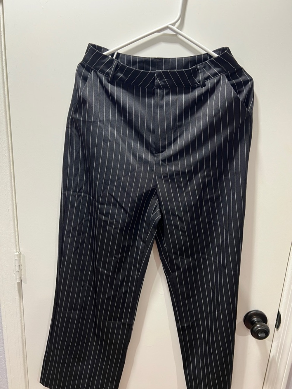 Men's Black Pinstripe Dress Pants
